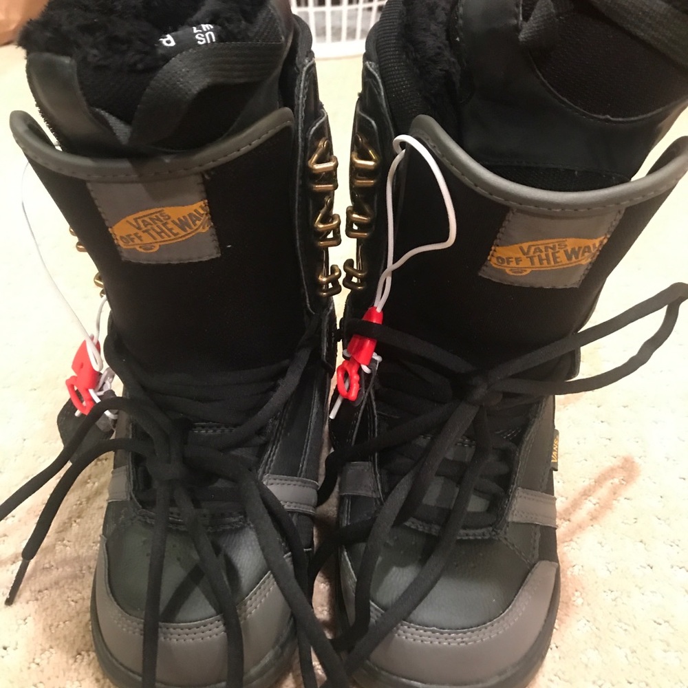 Snowboarding boots.